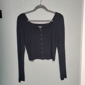 Button Front Crop Top